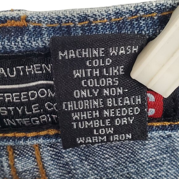 Chicos Denim 2 Size L Skirt Denim Blue Jean Mid Rise Stretch Crosshatch Casual - Picture 4 of 10